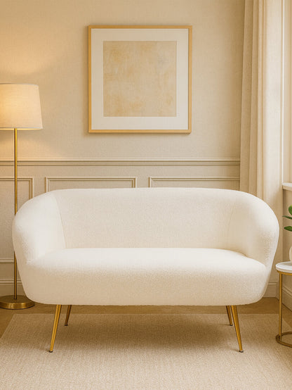 Cordoba Two Seat Sofa With Gold Finish Legs