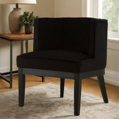 Balmoral Black Velvet Curved Back Chair