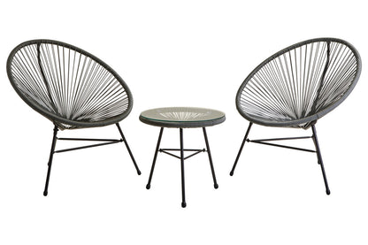 York Grey 3 Piece Rattan Patio Set
