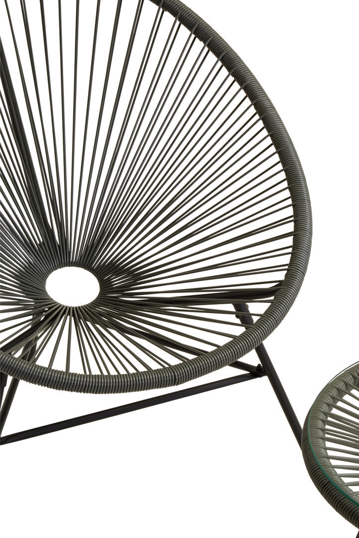 York Grey 3 Piece Rattan Patio Set