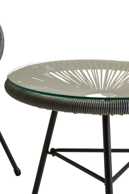 York Grey 3 Piece Rattan Patio Set