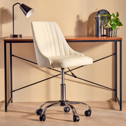 Florence Off White Leather Effect Home Office Chair