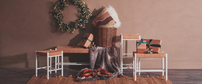 Harrogate Small Natural Rope and White Wood Bench