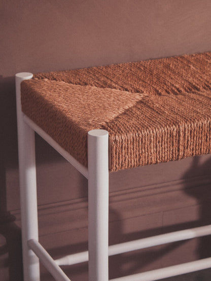 Harrogate Small Natural Rope and White Wood Bench