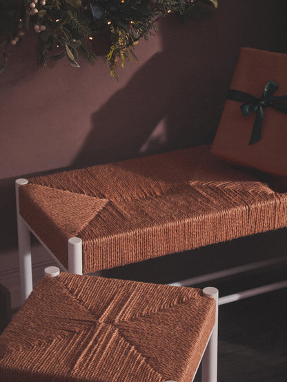 Harrogate Large Natural Rope and White Wood Bench