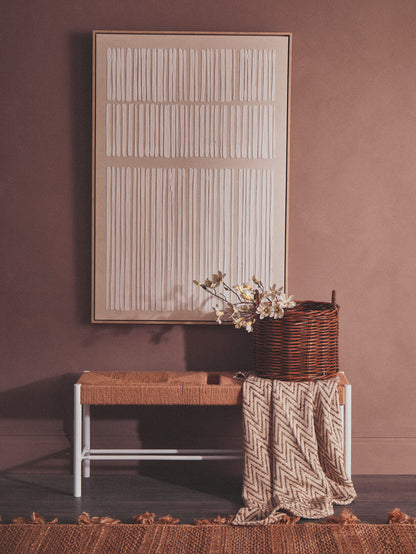 Harrogate Large Natural Rope and White Wood Bench