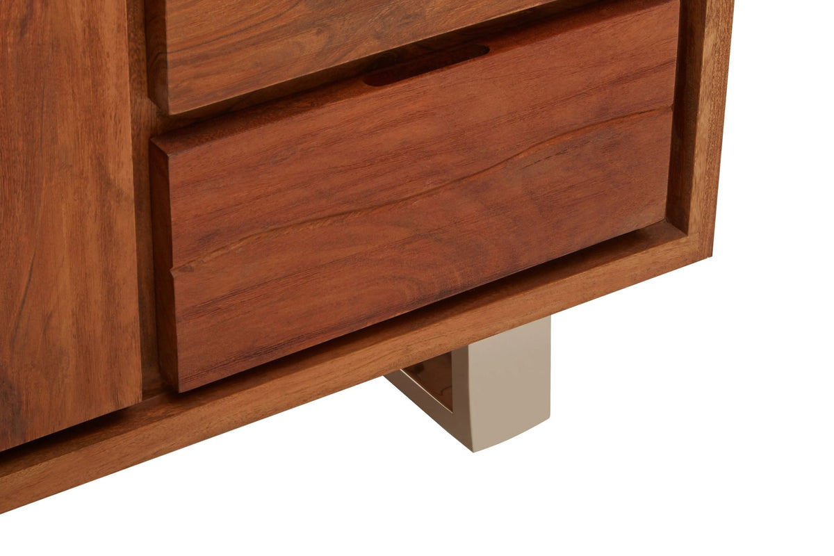 Oxford Acacia Wood 1 Door and 3 Drawers Sideboard