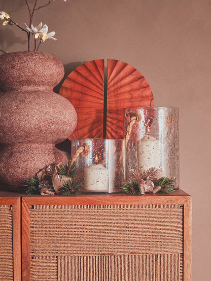 Carlton Paper Rope Detail Two Door Mango Wood Cabinet