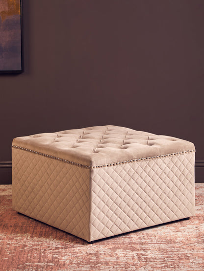 Windsor Square Mink Velvet Ottoman