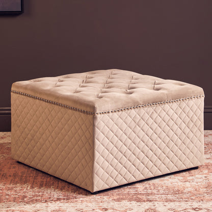 Windsor Square Mink Velvet Ottoman
