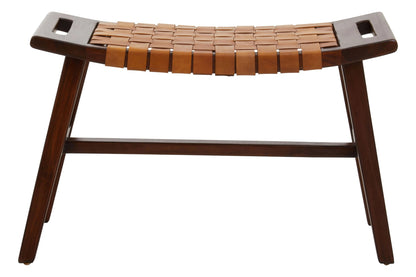 Carlton Tan Leather Lattice Design Stool