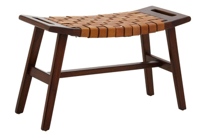 Carlton Tan Leather Lattice Design Stool