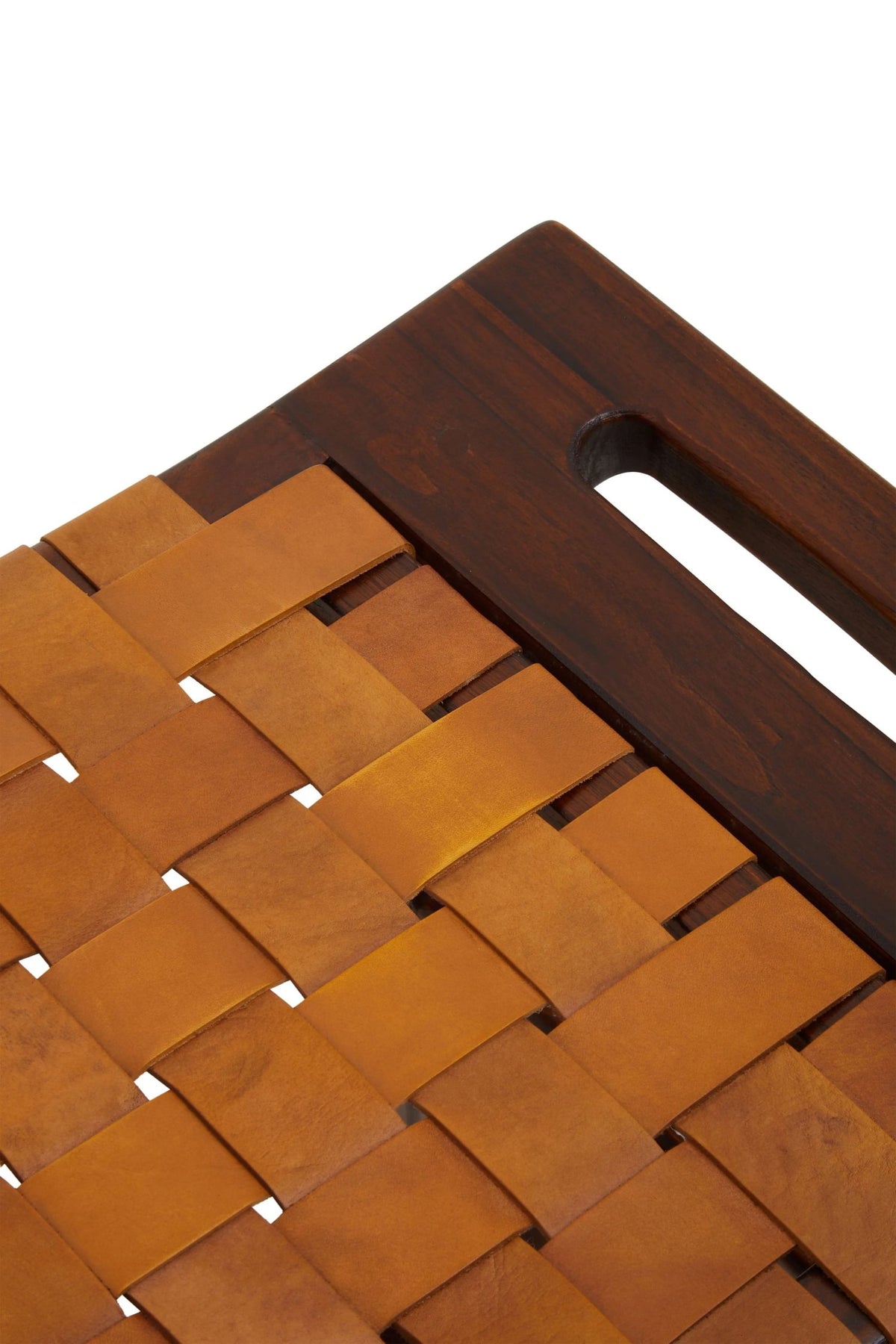 Carlton Tan Leather Lattice Design Stool