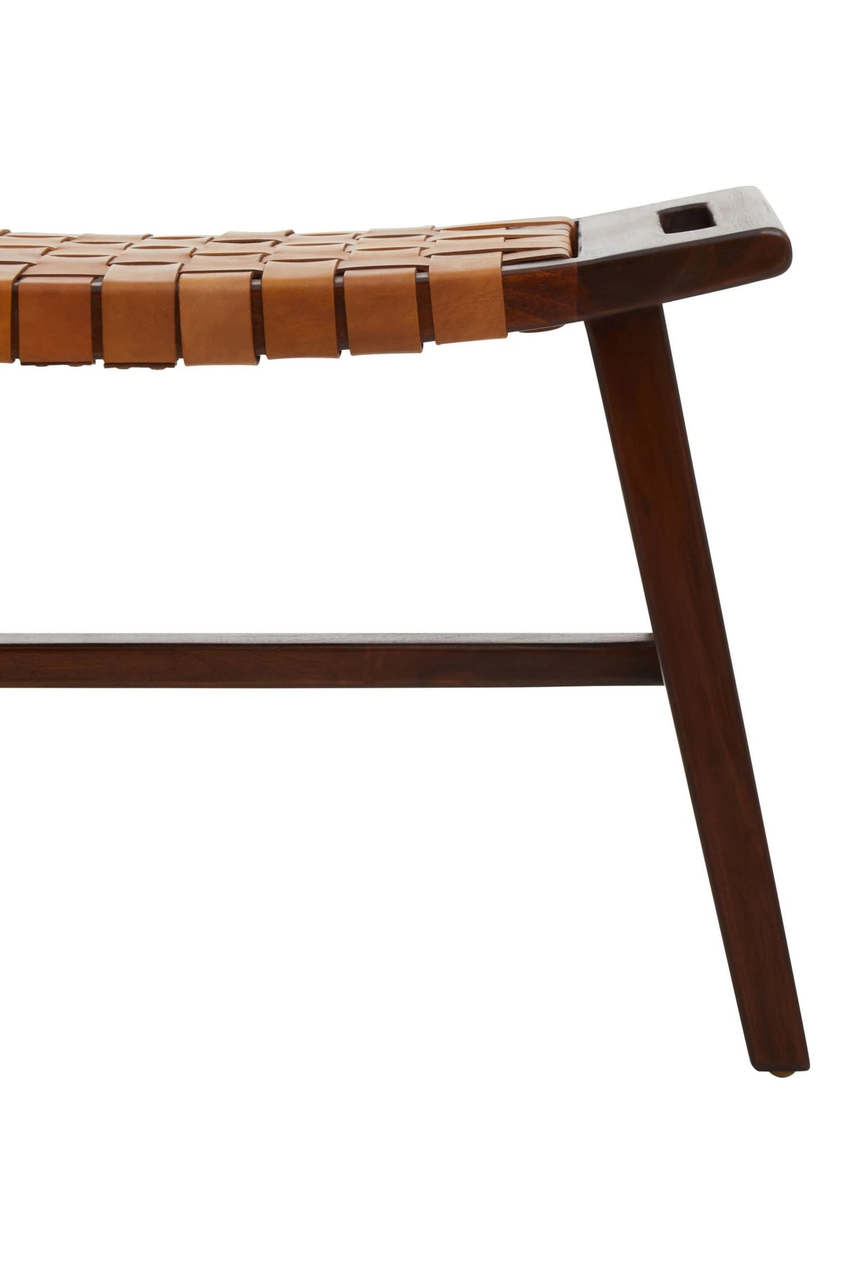 Carlton Tan Leather Lattice Design Stool
