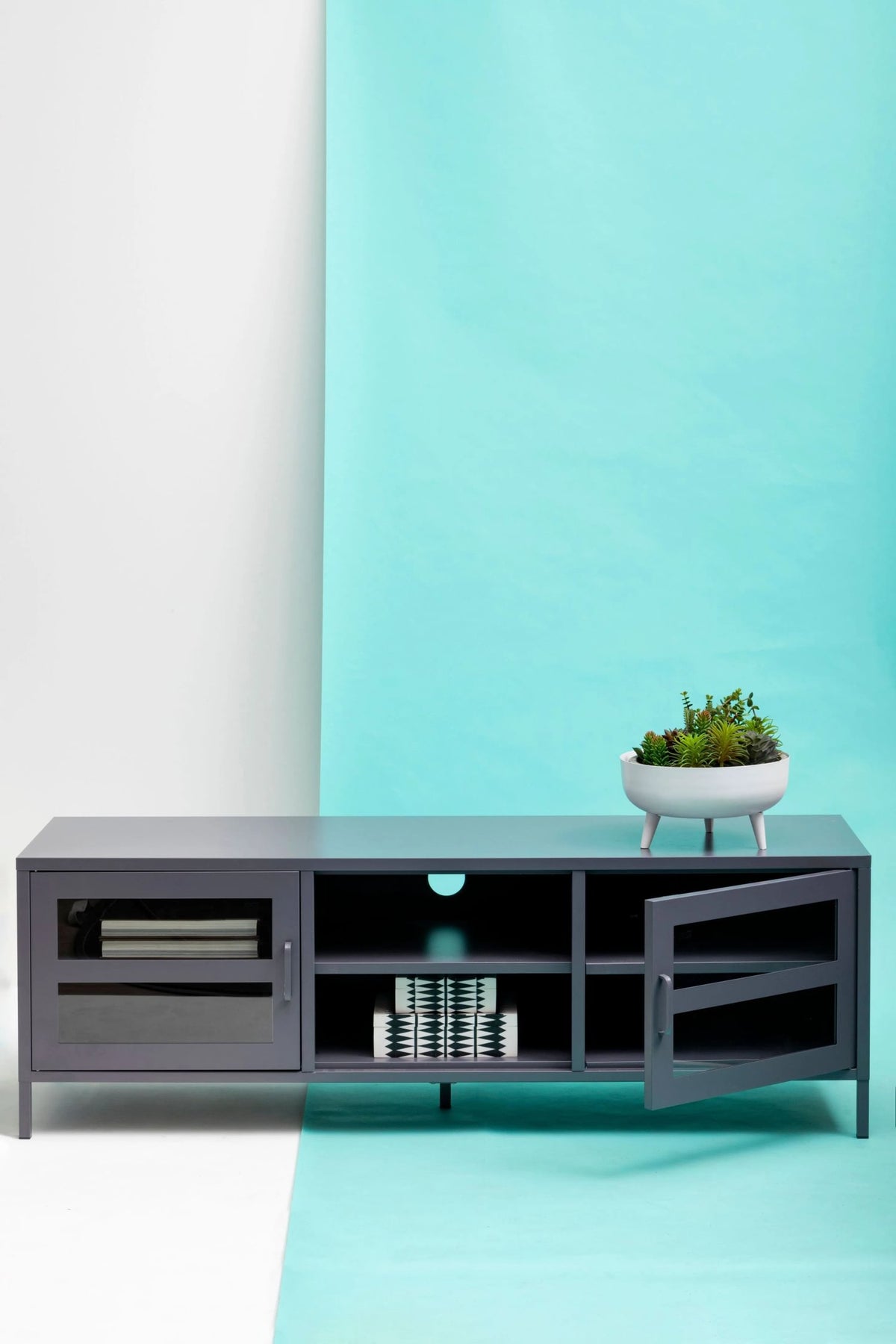 Cambridge Two Door Metal Media Unit 