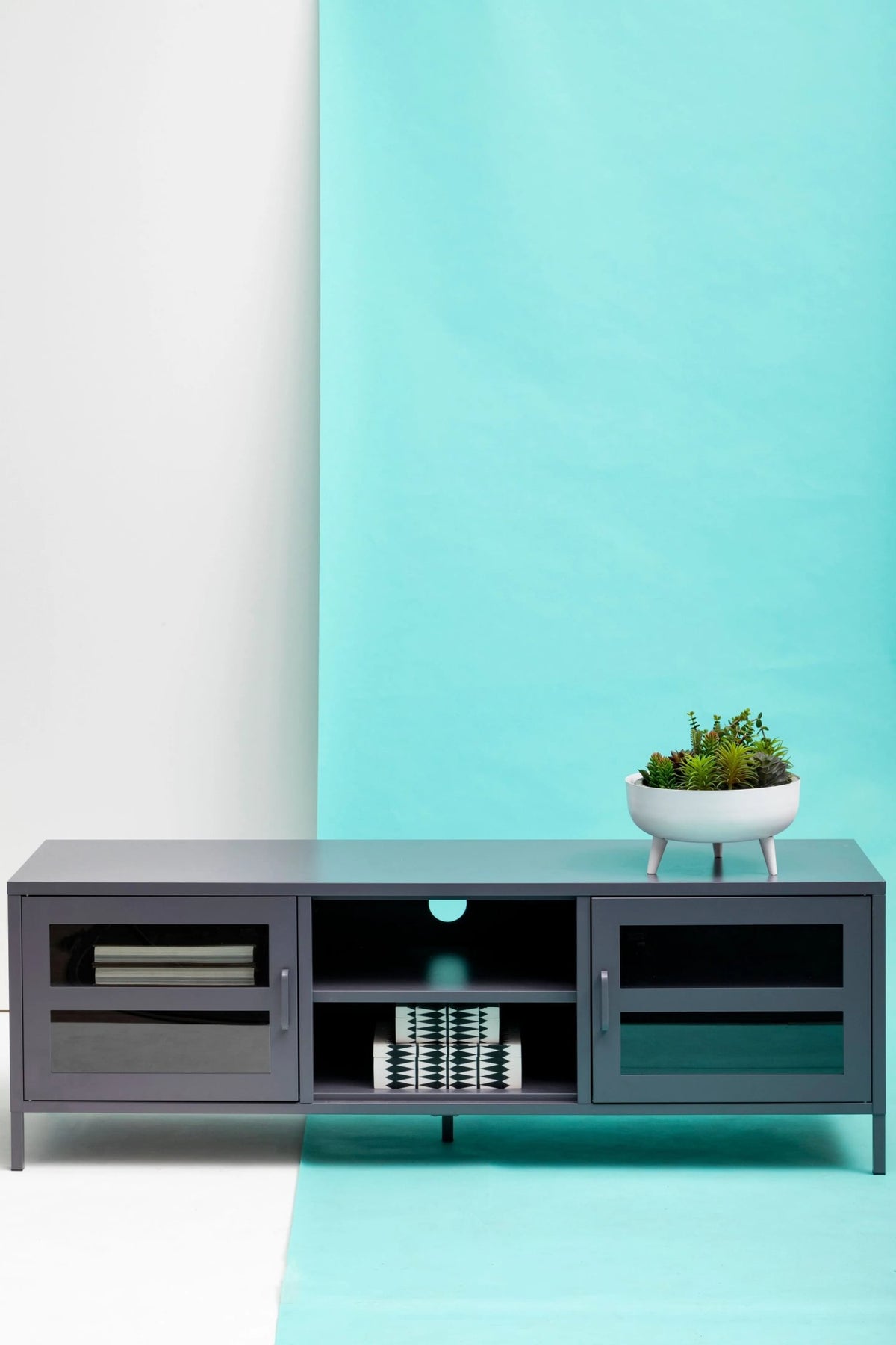 Cambridge Two Door Metal Media Unit 