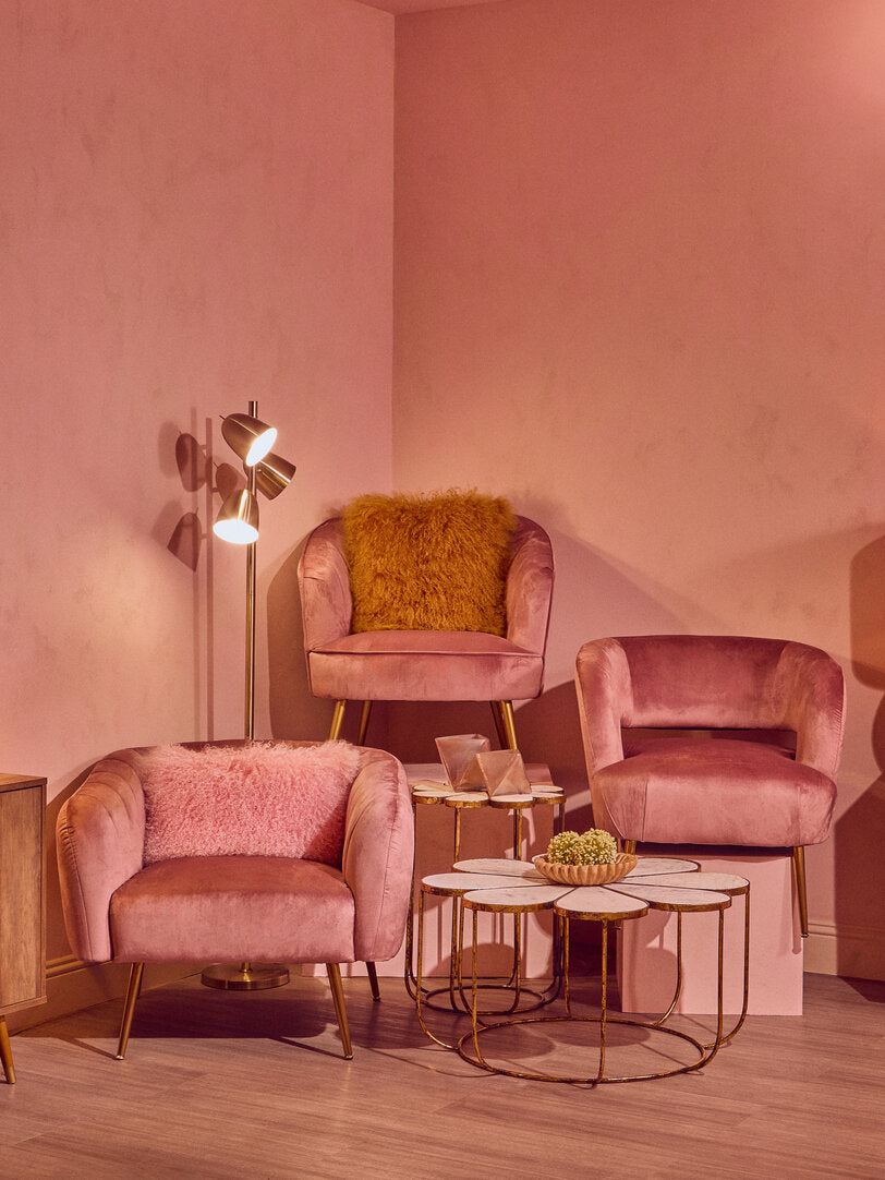 Savoy Pink Velvet Chair