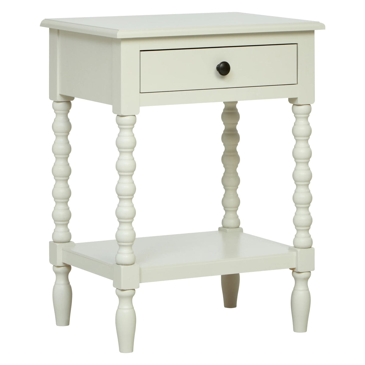 Savoy One Drawer Bobble Detail Wooden Bedside Table 