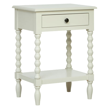 Savoy One Drawer Bobble Detail Wooden Bedside Table 