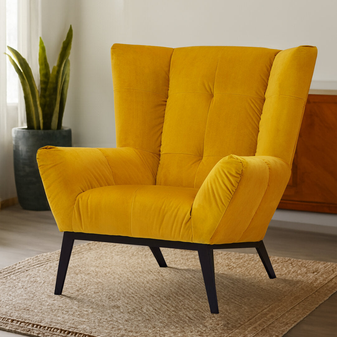Belgravia Yellow Fabric Armchair