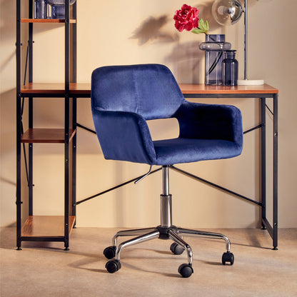 Florence Navy Velvet And Chrome Base Home Office Chair
