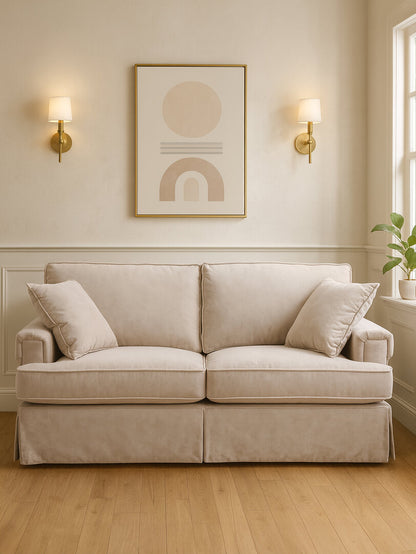 Whitby Two Seat Mink Velvet Sofa