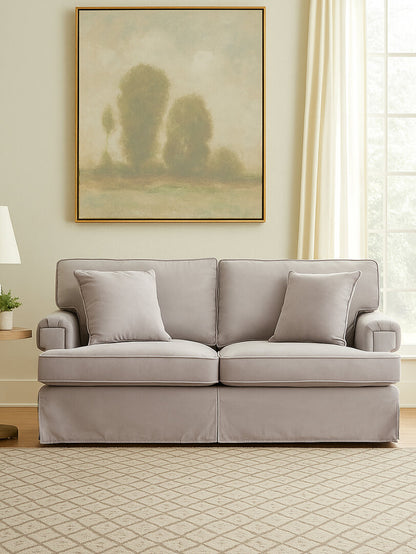 Whitby Two Seat Grey Velvet Sofa