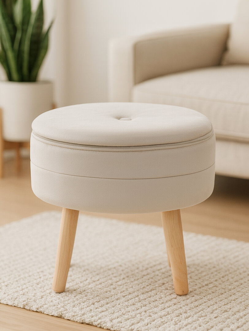 Cannes Mink Velvet Stool