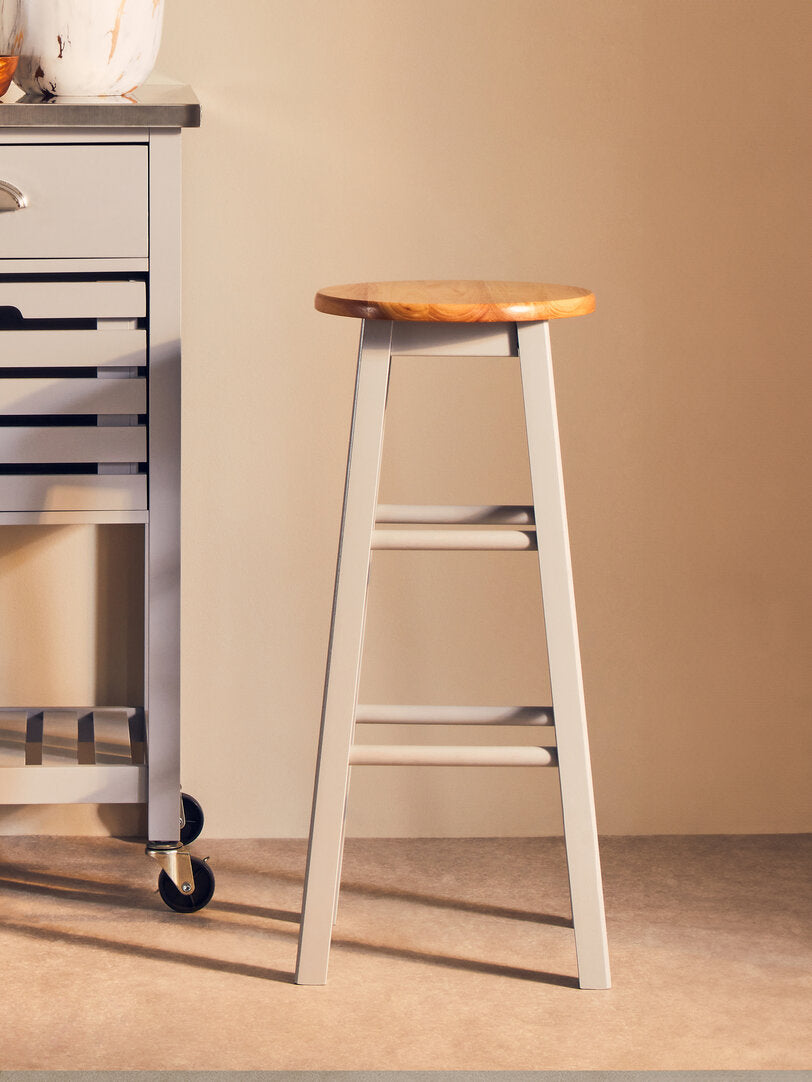 Chester Natural and Grey Wood Bar or Kitchen Stool