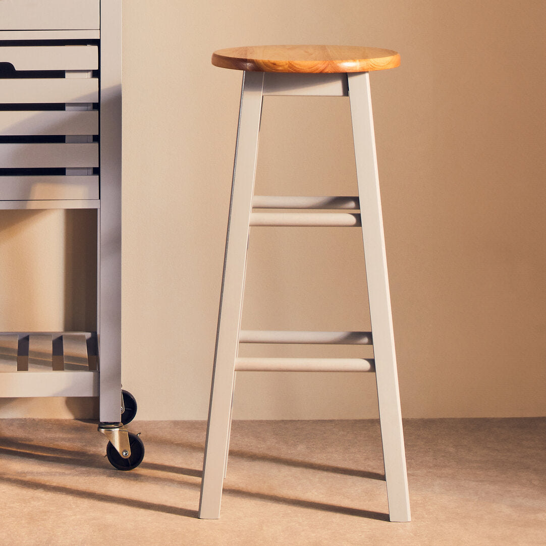 Chester Natural and Grey Wood Bar or Kitchen Stool
