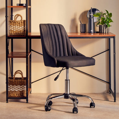 Florence Ribbed Black And Chrome Home Office Chair
