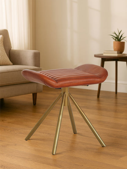 Verona Tan Leather Footstool