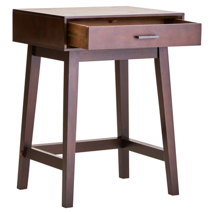 Savoy One Drawer Walnut Wood Finish Side Table