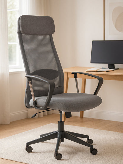 Florence Grey Mesh And Fabric Home Office Chair