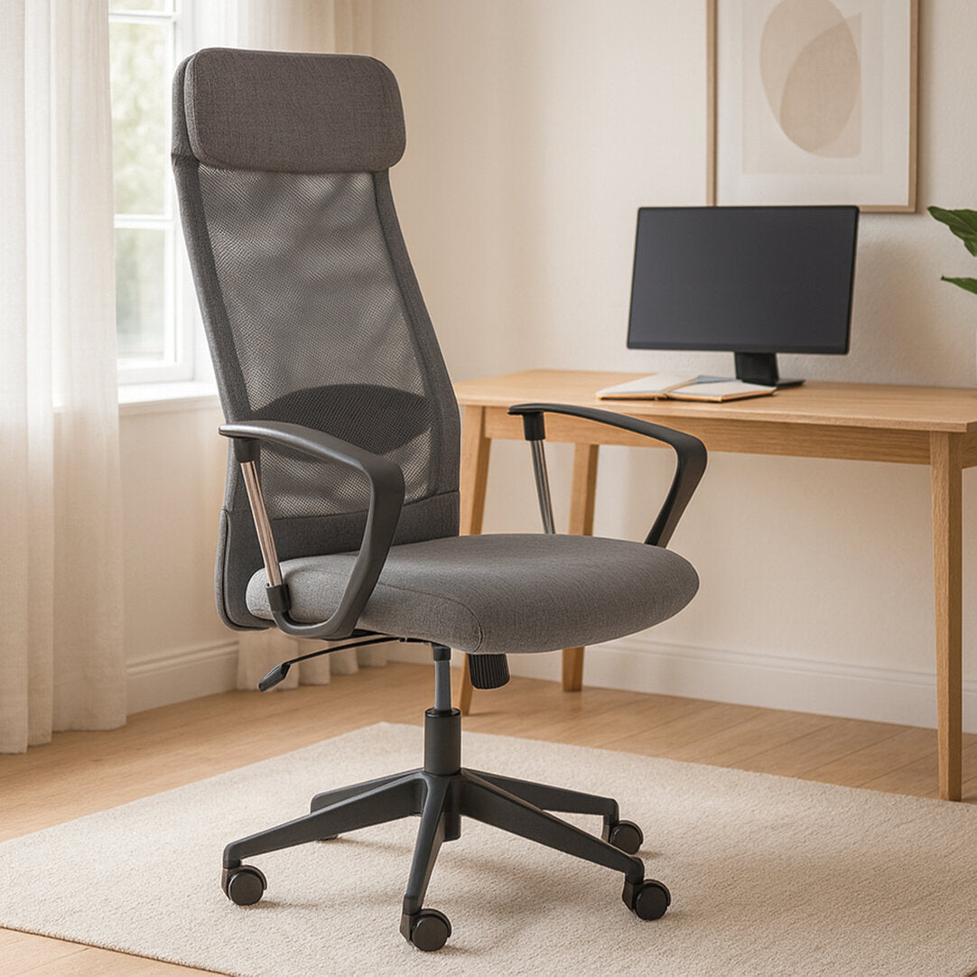 Florence Grey Mesh And Fabric Home Office Chair
