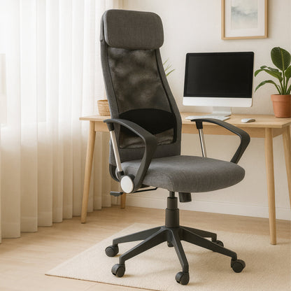 Florence Black Mesh And Grey Fabric Home Office Chair