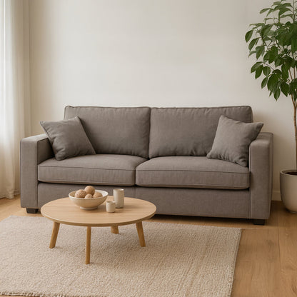 Seville 3 Seat Grey Fabric Sofa