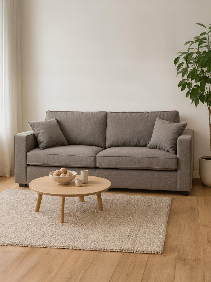 Seville 3 Seat Grey Fabric Sofa