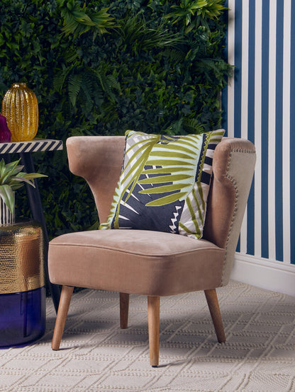 Granada Mink Velvet and Natural Linen Chair