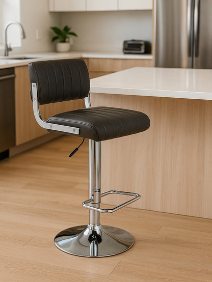 Richmond Grey Channel Design Seat Bar Stool