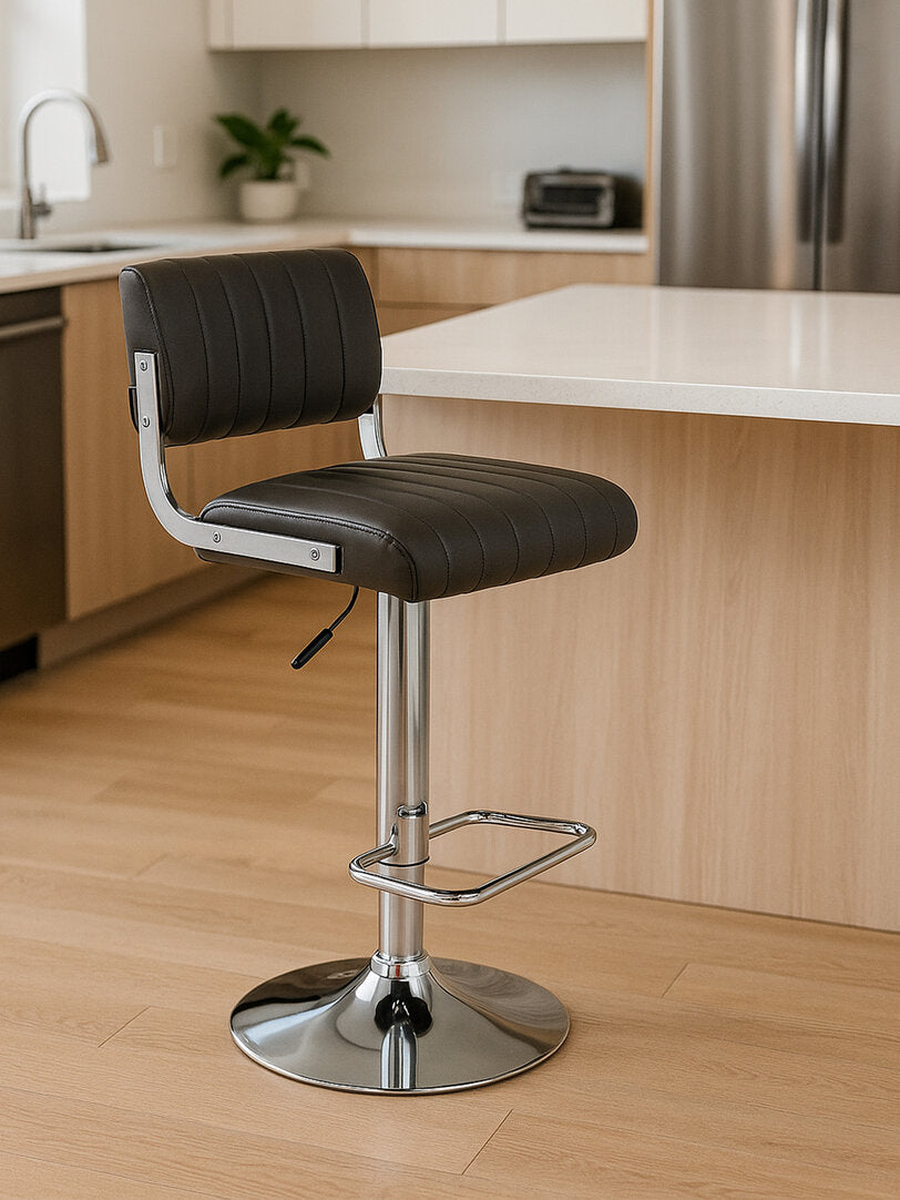 Richmond Grey Channel Design Seat Bar Stool