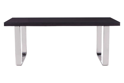 Madison Black Recycled Wood Dining Table with Curved Base