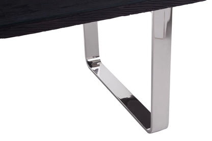 Madison Black Recycled Wood Dining Table with Curved Base
