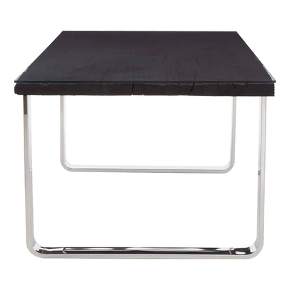 Madison Black Recycled Wood Dining Table with Curved Base