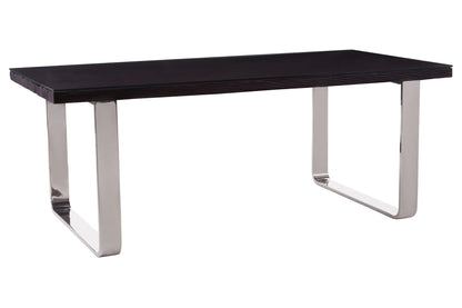 Madison Black Recycled Wood Dining Table with Curved Base