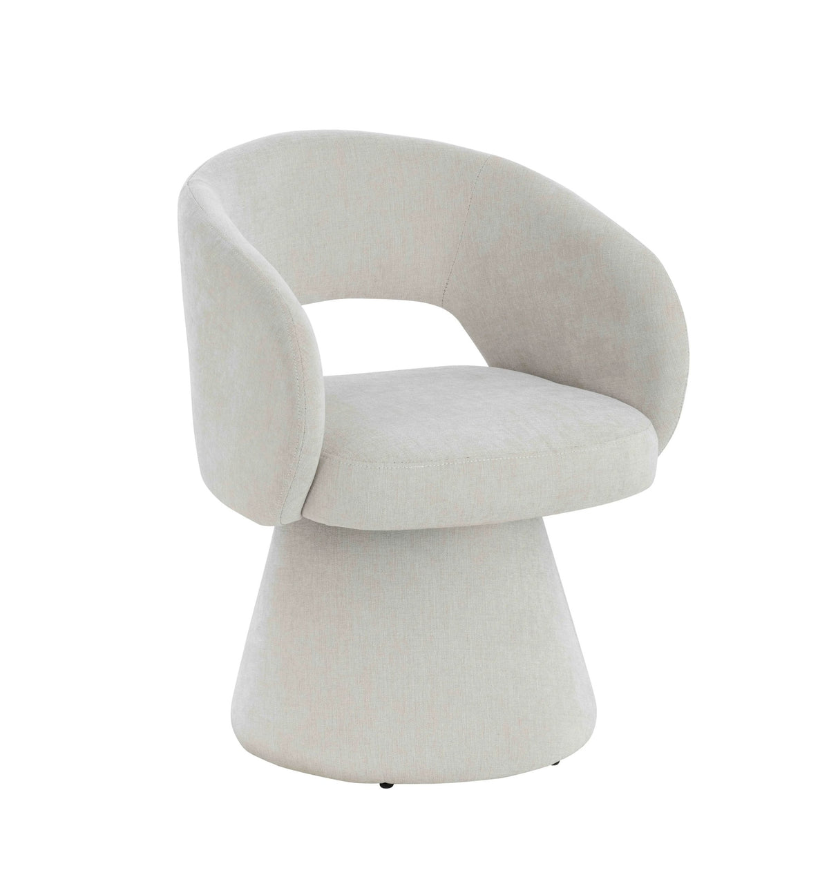 Chichester Textured Beige Fabric Curved Swivel Dining Chair
