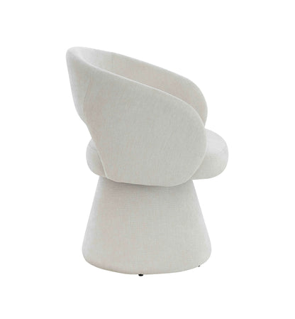 Chichester Textured Beige Fabric Curved Swivel Dining Chair