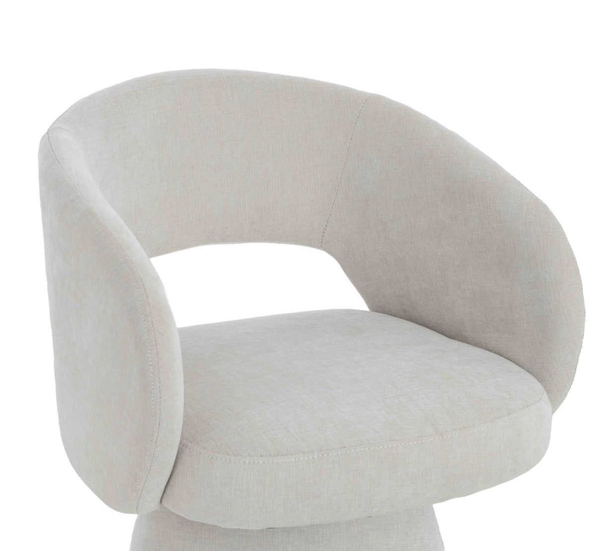Chichester Textured Beige Fabric Curved Swivel Dining Chair