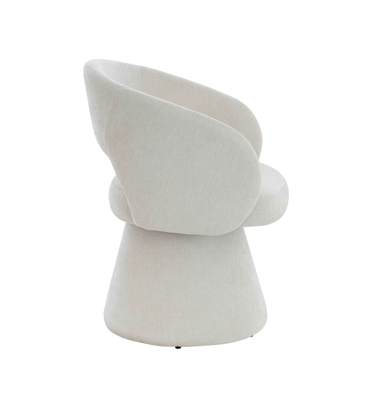 Chichester Textured Beige Fabric Curved Swivel Dining Chair