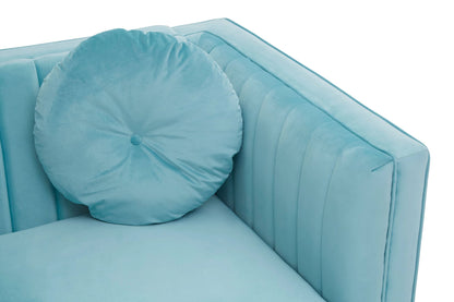 Hudson Two Seat Green Velvet Sofa